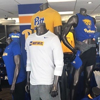 Pitt apparel at The University Store on Fifth
